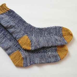 hand dyed mustard, navy and white Stitch Socks, Baby Overall, Hand Knit Socks, Sock Knitting Patterns, Seed Stitch, Moss Stitch, Knitted Wit, How To Purl Knit, Sock Patterns