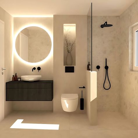 تصميم دورة مياه, Unusual Bathrooms, Toilet And Bathroom Design, Bathroom Design Styles, Bathroom Interior Design Modern, Small Bathroom Interior, White Bathroom Designs, Washroom Design, Hotel Room Design