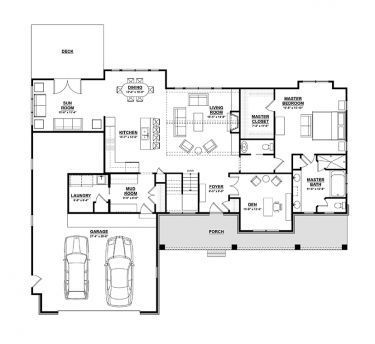 Open Plan Ranch With Finished Walkout Basement (HWBDO77020) | Ranch House Plan from BuilderHousePlans.com: Commune Living, House Plans Ranch, Basement Built Ins, Rambler House Plans, Ranch House Floor Plans, Basement Layout, Floor Plans Ranch, Basement House Plans, Basement Plans