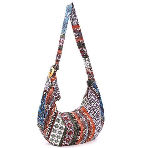 KARRESLY Women's Sling Crossbody Bag Thai Top Handmade Shoulder Bag with Adjustable Strap(3-511): Handbags: Amazon.com Bohemian Purse, Boho Crossbody Bag, Louise Brooks, Retro Bags, Hobo Crossbody Bag, Printed Purse, Crossbody Messenger Bag, Vintage Casual, Canvas Shoulder Bag