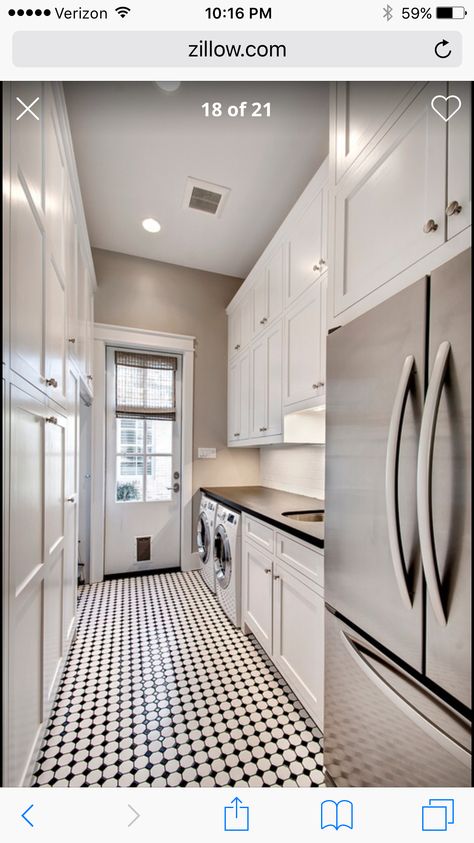 Laundry Room Idea Utility Room With Freezer, Laundry Room Ideas With Fridge, Narrow Laundry Pantry Combo, Extra Refrigerator In Laundry Room, Extra Refrigerator In Pantry, Laundry Room With Stand Up Freezer, Laundry With Fridge, Utility Room With Fridge, Fridge In Utility Room