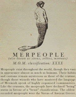 Scores of scientists and researchers have also discovered a mysterious audio signature recorded on their devices which doesn't match any known mammal. They called this sound, 'The Bloop' and most folks believe this to be the sound of the Merpeople. Fantastic Beast, Newt Scamander, Mermaids And Mermen, Fantastic Beasts And Where, Mermaid Life, Mythological Creatures, Mystical Creatures, Harry Potter Fantastic Beasts, Old Book