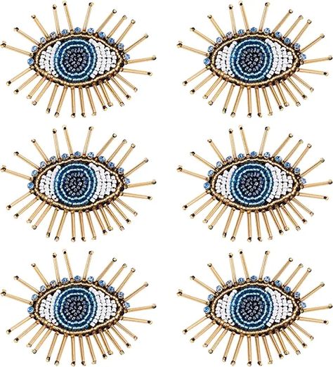 Beaded Eye, Patches For Clothes, Large Sequins, Sequin Patch, Bead Embroidery Patterns, Rhinestone Appliques, Clothing Patches, Beaded Applique, Blue Evil Eye