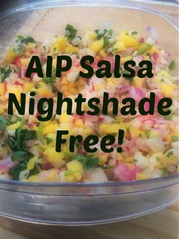 Juicing My MS: Nightshade Free Salsa! (AIP Salsa) Radishes and jicama Aip Salsa, Jicama Salsa, Aip Recipes Autoimmune Protocol, Aip Sauces, Aip Sides, Autoimmune Diet Recipes, Aip Diet Recipes, Aip Snack, Nightshade Free Recipes