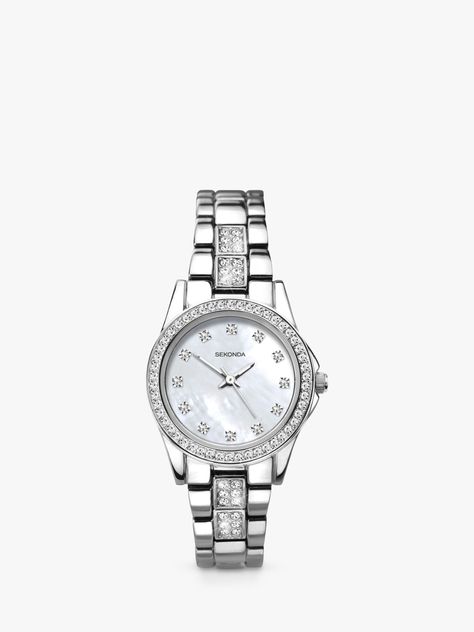 Embrace sparkling crystals in a new way with this watch from Sekonda. The design-led piece is adorned with strategically-set Swarovski elements, giving elegance and finesse to the wrist at every move. The timepiece looks even more elegant with its polished texture. It's finished with a conventional deployment clasp. Sparkly Silver Watch, Womens Diamond Watch, Ladies Silver Watch, Womens Silver Watches, Swarovski Watch Women, Women Watches Classy Elegant Silver, Sekonda Watch Woman, Silver Watches Women Classy, Silver Watch Aesthetic