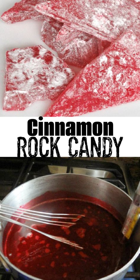 Cinnamon Glass Candy, Cinnamon Rock Candy Recipe Easy, Cinnamon Candy Recipe, Old Fashion Christmas Candy, Making Rock Candy, Cinnamon Rock Candy Recipe, Cinnamon Rock Candy, Christmas Hard Candy, Christmas Rock Candy