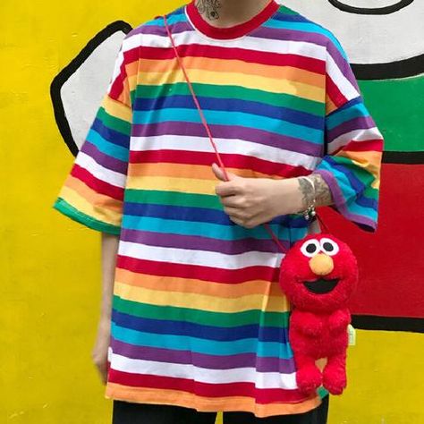 NOVEMBER SPECIAL DEAL- RAINBOW LOOSE FIT TEE Rainbow Clothes, Aesthetic Rainbow, Rainbow Tee, Stylish Hoodies, Rainbow Outfit, Clothes Outfit, Rainbow Shirt, Color Rainbow, Japanese Street Fashion