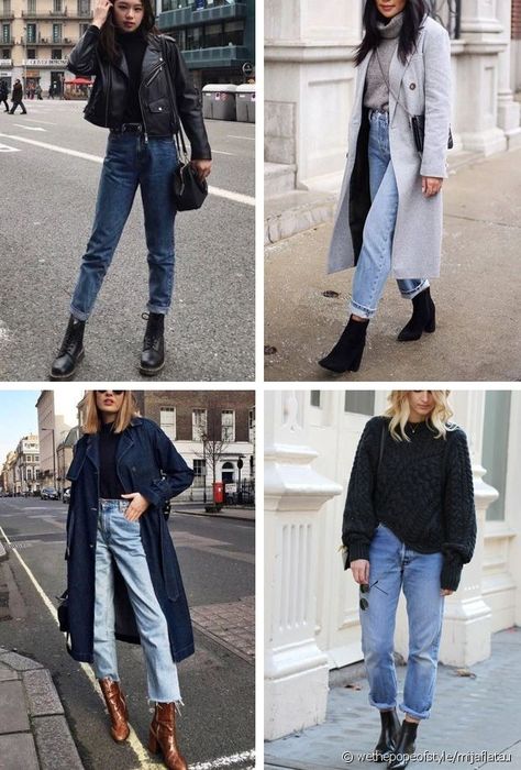 Mom Jean Fashion, Mum Jeans Outfit Winter, Boyfriend Jeans Winter Outfit, How To Style Mom Jeans Winter, Look Jean Mom, Outfit Jean Mom, Winter Mom Jeans Outfit, Mom Fit Jeans Outfits, Mom Jeans Winter Outfits