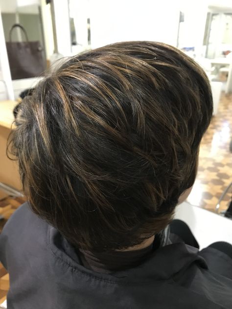 Guy Hair Highlights, Men Brown Highlights, Mens Brown Highlights, Highlights Brown Hair Male, Hair Colour For Men Indian, Black Hair With Brown Highlights Men, Brown Highlights Men, Black Hair With Highlights Men, Highlights On Men