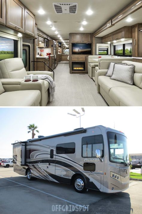 RVs That Sleep 10 - Thor Motor Coach Palazzo 33.5 Rv Design, 5th Wheel Camper, Entegra Coach, Class A Rv, Thor Motor Coach, Top Bunk, Motor Coach, Rv Decor, Bus Conversion