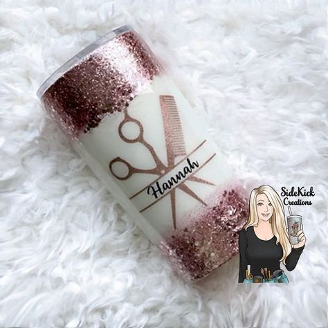 Hair Dresser Tumbler Ideas, Hairdresser Tumbler Ideas, Hair Stylist Tumbler Cup Ideas, Hair Dresser Tumbler, Blinged Cups, Diy Crafts Phone Cases, Tumblers Epoxy, Cricut Tumblers, Sunshine And Whiskey