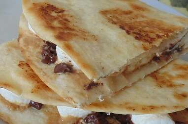 Dessert Quesadillas with Peanut Butter, Chocolate, and Marshmallow Recipe | Allrecipes Dessert Quesadilla, Tortilla Dessert, Marshmallow Fluff Recipes, Peanut Butter Dessert Recipes, Fun Dessert, Fluff Recipe, Themed Dinner, Recipes With Marshmallows, Peanut Butter Desserts