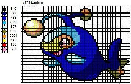 171 Lanturn by cdbvulpix.deviantart.com on @deviantART Diy Pokemon, Pokemon Crafts, Pokemon Cross Stitch Patterns, Pokemon Cross Stitch, Pokemon Bead, Pokemon Diy, Pixel Art Pokemon, Pokemon Pattern, Pokemon Perler Beads