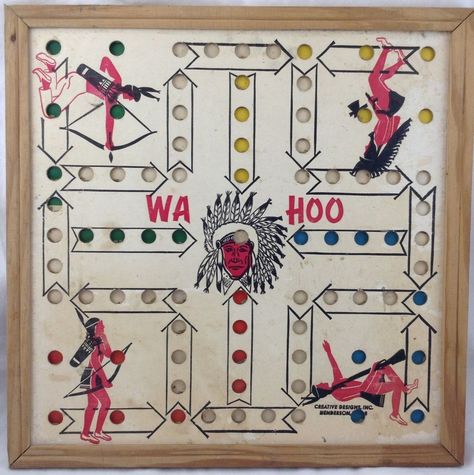 Vtg Wahoo Game Board Wa Hoo Reverse to Checkers Native Chief Braves Wood Frame #CreativeDesignsInc Wahoo Board, Mahjong Set, Family Fun Games, Traditional Games, Game Board, Wood Work, Ghostbusters, Classic Vintage, Fun Games