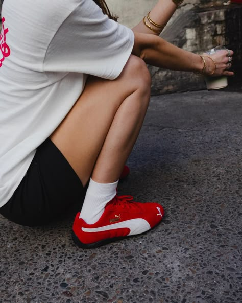 The long awaited Speedcat OG by @puma has returned! Both Black/White & Red/White colourways are ready to take you from the race track to the runway 🫡 Mens and Women’s sizes available online and in-store now! Laced.com.au 199 Elizabeth Street #puma #speedcat #pumaspeedcat #laced #lacedbrisbane Red Pumas Shoes Outfit, Work Moodboard, Puma Lace-up Running Shoes, Puma Speedcat Red, Puma Lace-up Training Running Shoes, Red Puma Shoes, Puma Lace-up Training Sneakers, Puma Speedcat, Puma Shoes Women