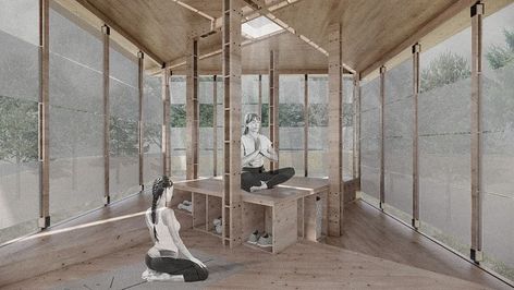 Meditation Cabin, Mexico Architecture, Meditation Design, Self Registration, Models Architecture, Concept Models Architecture, Register Here, Interior Sketch, Meditation Space