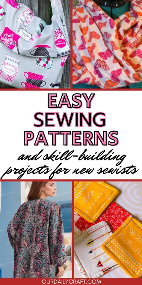 easy sewing patterns roundup Easy Sewing Patterns For Beginners, Easy Sewing Patterns Free, Quick Diy Gifts, Sewing Patterns For Beginners, Simple Clothes, Daily Crafts, Easy Diy Clothes, Sewing Easy, Sew Simple