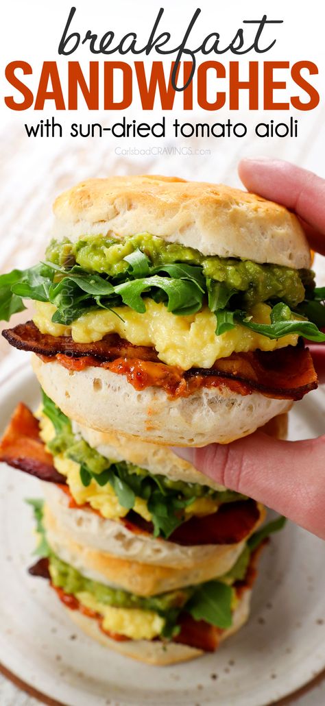 Breakfast Sandwiches Frozen, Mediterranean Breakfast, Breakfast Sandwich Recipes, Carlsbad Cravings, Make Ahead Breakfast Sandwich, Frozen Breakfast, Sandwich Fillings, Breakfast Sandwiches, Savory Breakfast