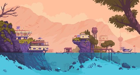 Secret Island / Pixel art environment - beach sea coast scene #pixelart #gamedev #indiegame #screenshotsaturday #conceptart Secret Island, Pixel Art Landscape, Cool Pixel Art, Pix Art, Pixel Art Games, Pixel Art Design, Time Art, Graphic Design Print, Environment Concept Art