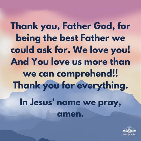 A Father’s Day Prayer: Father God, We thank you for all the Dads, Grandpas, and Father Figures. Strengthen them. Embolden them. Help them to rise up and become the men of God you created them to be. And God please be with those who are grieving this Father’s Day. The ones who have lost their Dad, never knew their Dad, or don’t have a relationship with him. Comfort them. Give them peace. Remind them of their Heavenly Father’s Love. Thank you, Father God, for being the best Father we coul... Father God Pictures, Thank You Father God, God Is My Father, Men Of God, Father God, Best Father, Godly Man, God Pictures, God The Father