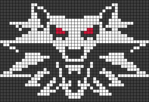 The Witcher Crochet, Witcher Pixel Art, Witcher Cross Stitch, Mini Hama Beads, Stitch Movie, Hama Art, Diy Perler Bead Crafts, Graph Design, Pixel Art Grid