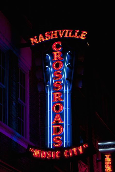 Nashville, Tennessee: "Music City" is a must-see for anyone who loves a range of dining, rustic, humble tunes and an unforgettable time at any of the venues. Click through for more beautiful places to visit in the U.S. Tennessee Aesthetic Wallpaper, Nashville Tennessee Aesthetic, Tennessee Aesthetic, Red Neon Sign, Funny Church Signs, Music City Nashville, Red Neon, Dorm Art, Nashville Trip