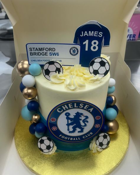 Chelsea football cake #chelseafootball #birthdaycake #18thbirthday Chelsea Football Cake, Deco Cake, 21st Birthday Cakes, Football Cake, Chelsea Football Club, Stamford Bridge, Chelsea Football, 18th Birthday, 21st Birthday