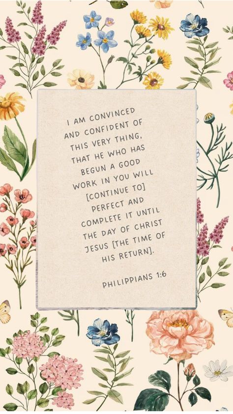 Bible verse wallpaper Consider The Wildflowers Wallpaper, Philippians 1 6 Wallpaper, 1 Peter 3:3-4 Wallpaper, Philippians 1:6, Bible Verse Phone Wallpaper, Pretty Bible, Bible Verses Phone Wallpaper, Spotify Wallpaper, Christ Centered Relationship