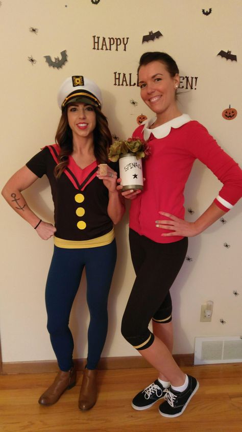 Popeye and Olive Oil Couples Costume. Halloween Popeye And Olive Oil, Couples Costume Halloween, Popeye Costume, Halloween Female, Popeye And Olive, Couples Costume, Cute Couple Halloween Costumes, Halloween 2024, Couple Halloween