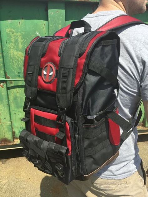 Deadpool Tactical Backpack... because you need to store your stuffed unicorn somewhere! 🦄🦄🦄 Deadpool Backpack, Stuffed Unicorn, Nerd Outfits, Tactical Backpack, Wearable Tech, Unique Outfits, Deadpool, Backpacks, On Instagram