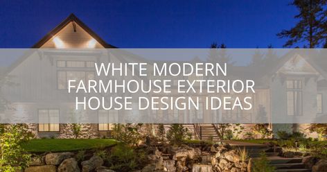 23 White Modern Farmhouse Exterior House Design Ideas Contemporary Farmhouse Exterior, White Modern Farmhouse, Farmhouse Exterior Design, Home Remodeling Contractors, Bathroom Design Trends, Farmhouse House, Modern Farmhouse Exterior, Contemporary Farmhouse, Cabinetry Design