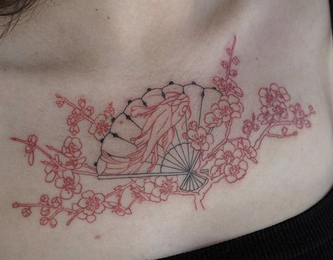 Koi Fish Fan Tattoo, Abstract Koi Fish Tattoo, Cherry Blossom Fan Tattoo, Lotus And Koi Fish Tattoo, Cherry Blossom Koi Fish Tattoo, Koi Fish Cherry Blossom, Golden Grill, Coy Fish Tattoos, Tats Ideas