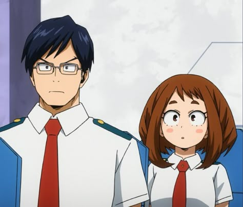 Iida X Ochako, Iida X Uraraka, Iida Uraraka, Space Couple, Bnha Screencaps, Mha Screencaps, Tenya Iida, Oc Base, Boku No Hero Academia Funny