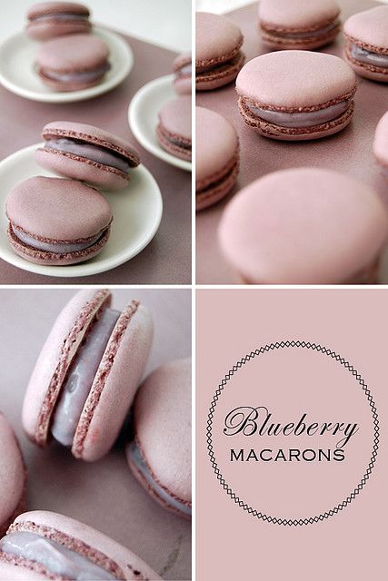 Macarons de arandanos. Macarons Favors, Finnish Baking, White Ganache, Blueberry Macarons, Kue Macaroon, Macarons Recipe, Ganache Filling, Recipe Cookies, Macaron Flavors