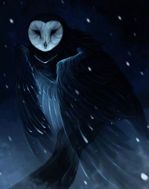 Winter Ghost, Foil Art, Creatures Of The Night, Scary Art, Mythical Creatures Art, Mystical Creatures, Owl Art, Original Illustration, The Darkness