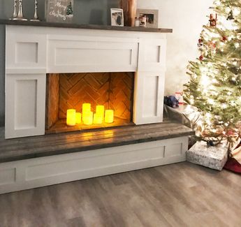 Faux Fireplace With Storage, Fireplace With Storage, Faux Foyer, Fireplace Cabinet, Fake Fireplace, Faux Fireplace Diy, Build A Fireplace, White Fireplace, Fireplace Hearth