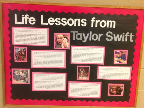 Taylor Swift Door Decs Ra, Taylor Swift Inspired Bulletin Board, Taylor Swift Door Decs, Taylor Swift Classroom Decor, Taylor Swift Bulletin Board, Taylor Swift High School, Dorm Name Tags, Taylor Swift Classroom, Llc Ideas