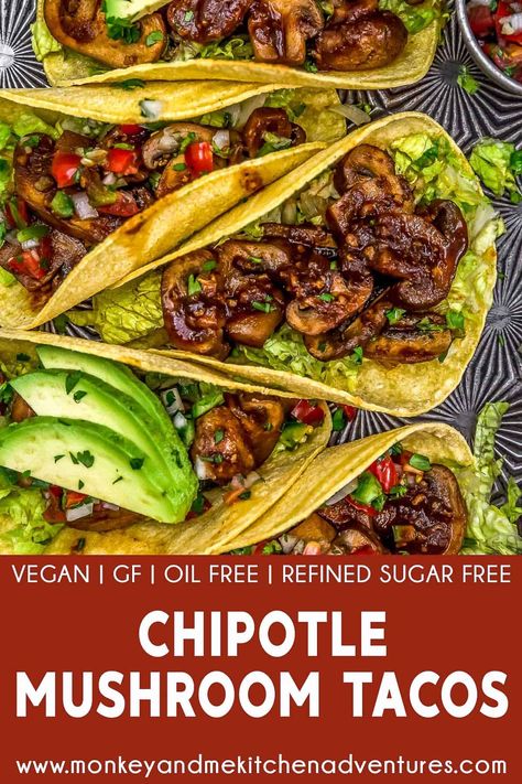 Mushroom Tacos Vegetarian, Vegan Mushroom Tacos Recipes, Plant Based Tacos Recipes, Mushroom Tacos Vegan, Mushroom Tacos Recipes, Plant Based Tacos, Vegan Mushroom Recipes, Vegan Tacos Recipes, Monkey And Me Kitchen Adventures