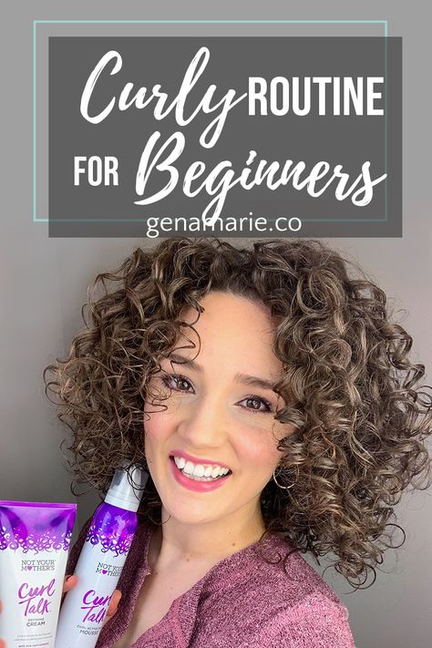 Beginner Curly Hair Routine using Drugstore Products, CGM-friendly – Gena Marie Really Curly Hair, Curly Hair Care Routine, Fine Curly Hair, Curly Girl Method, Mascara Facial, Curly Hair Routine, Hair Routine, Curly Hair With Bangs, Permed Hairstyles