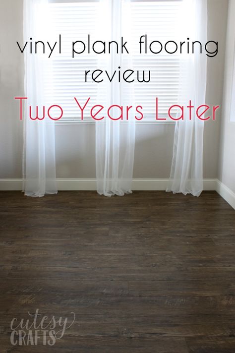 My Vinyl Plank Floor Review Two Years Later - Cutesy Crafts Vinyl Wood Planks, Waterproof Vinyl Plank Flooring, Vinyl Wood Flooring, Small Craft Rooms, Lvp Flooring, Two Years Later, Mason Jar Crafts Diy, Luxury Vinyl Plank Flooring, Craft Room Storage