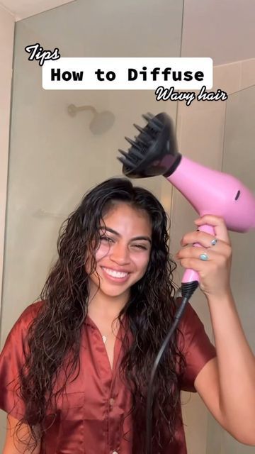 Diffuse Hair How To, Difusser Hair, Curls With Diffuser, Diffuser Blow Dryer Curly Hair, Defusing Wavy Hair, How To Defuse Your Hair, How To Use A Diffuser On Straight Hair, Diffuser Wavy Hair, Hair Defuser Curls