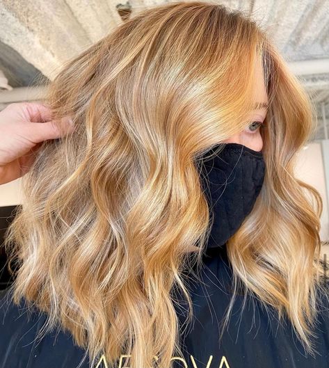 Different Shades Of Strawberry Blonde, Light Strawberry Blonde Hair Balayage, Leopard Print Nails Fall, Blonde With Copper Highlights, Black Autumn Nails, Blonde With Strawberry Blonde Highlights, Blonde Hair With Copper, Medium Golden Blonde Hair, Blonde Hair With Copper Highlights