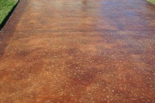 Exterior Stained Concrete, Stained Concrete Porch, Stained Concrete Driveway, Lake House Porch, Outdoor Concrete Stain, Diy Concrete Stain, Concrete Stain Patio, Patio Pictures, Concrete Stain