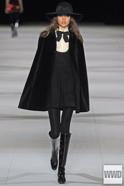 YSL fall 2014 Coven Fashion, Saint Laurent 2014, Working Outfit, Tea Ideas, Alice Wonderland, Fast Fashion Brands, Cape Jacket, Hedi Slimane, Costume Designer