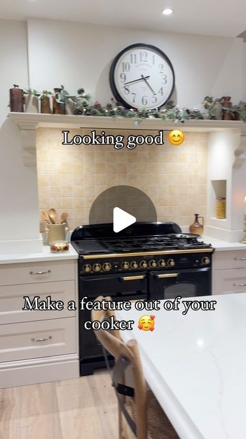 Lisa Marie on Instagram: "F E A T U R E  P I E C E ✨ 

I love that we’ve created this kitchen mantle to make the cooker a centrepiece of the kitchen 🥰

Starting to add some more Christmas bits to the kitchen 🎄

Previously gifted : 
Kitchen shelf - @realhomeaccessoriesnew 

Honestly, the quality of these corbels and kitchen shelf is amazing. He does made to measure. Check out his page. 🧡

#homebuilding #homedecor #kitchendesign #kitchendecor #kitchens_of_insta #homebuilders #kitchenhacks #homehacks #hackinstagram #transformationtuesday" Cooker Mantle Ideas, Kitchen Mantle Shelf, Kitchen Mantle Ideas, Cooker Surround, Cooker Hood Ideas, Stove Alcove, Kitchen Mantle, Kitchen 2025, Hood Ideas