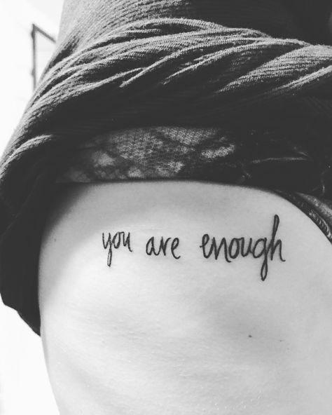 Tattoo Ideas Lower Back, You Are Enough Tattoo, Tattoo Names, Enough Tattoo, Lower Back Tattoo, Famous Tattoos, Bff Tattoos, Dope Tattoos For Women, Back Tattoo Women