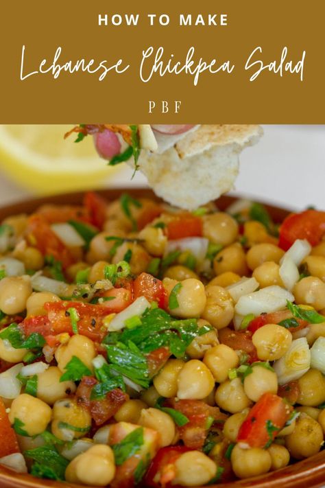 Lebanese Chickpea Salad, Balila Recipe Chickpeas, Middle Eastern Chickpea Salad, Lebanese Potato Salad, Warm Chickpea Salad, Lebanese Breakfast Recipes, Lebanese Salad Recipes, Middle Eastern Salad Recipes, Balila Recipe