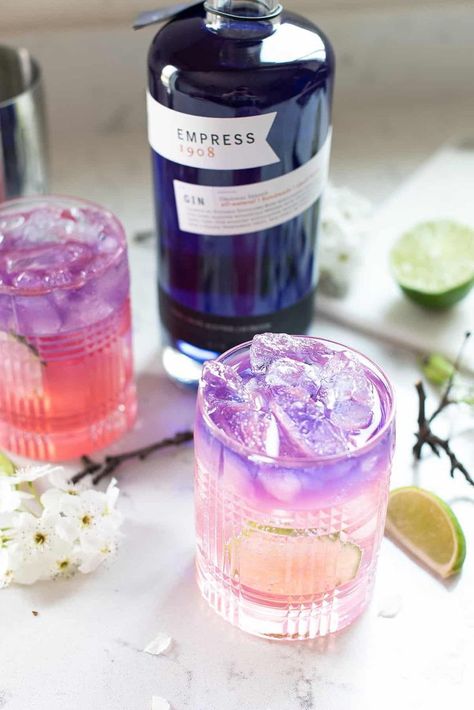 This beautiful twist on a classic Gin and Tonic is a work of art in a glass! Made with Empress 1908 Gin, a Spring Fling will pretty up your cocktail game. #gincocktail #pomegranate #cocktailrecipe #pinkdrink #ginandtonic Empress 1908 Gin, Tonic Recipe, Gin Cocktail Recipes, Gin Cocktail, Fancy Drinks, Pretty Drinks, Pink Drinks, Gin Cocktails, Alcohol Recipes