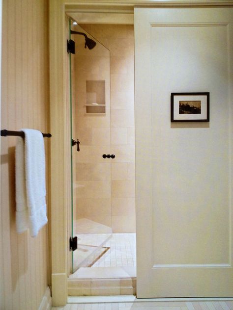 Tiny Bathtub, Powder Room Redo, Hidden Shower, Guest House Small, Powder Room Remodel, Tiny Bath, House Bathrooms, Powder Room Small, Downstairs Bathroom