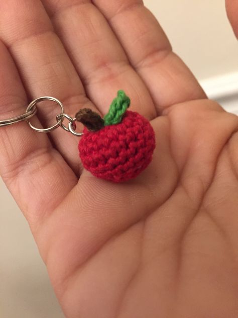 Teacher Gifts Crochet, Teacher Crochet Gifts, Crochet For Teachers, Crochet Gifts For Teachers, Crochet Ring Patterns, Crochet Keyrings, Crochet Teacher, Crochet Teacher Gifts, Diy Teacher Christmas Gifts